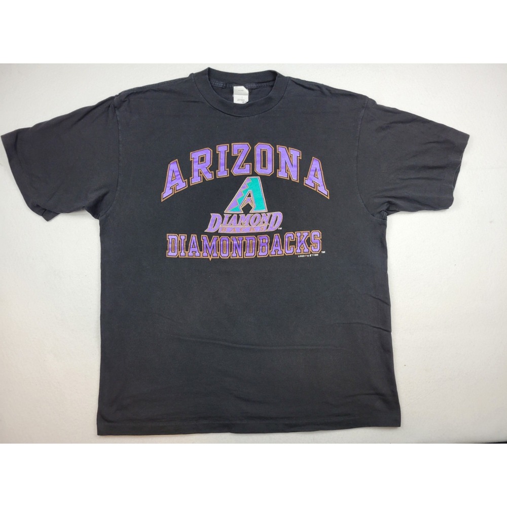 Vintage 1995 Arizona Diamondbacks‎ Spellout Black Single Stitch Shirt XXL USA
